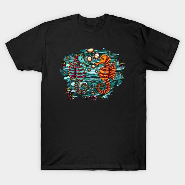 Seahorses couple T-Shirt by NadiaChevrel